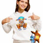 Fashion, accesorii si bijuterii - Copii - Imbracaminte copii - Pulovere si hanorace copii - Hanorac Copii Fete Robogobo Allie Robosuit, alb, marime M Copii - Infinity.ro
