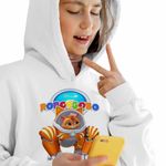 Fashion, accesorii si bijuterii - Copii - Imbracaminte copii - Pulovere si hanorace copii - Hanorac Copii Fete Robogobo Allie Robosuit, alb, marime M Copii - Infinity.ro