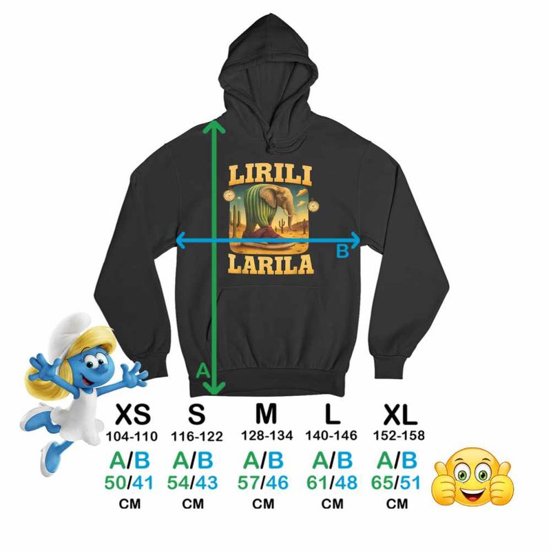 Fashion, accesorii si bijuterii - Copii - Imbracaminte copii - Pulovere si hanorace copii - Hanorac Copii Fete Lirili Larila Brainrot, negru, marime XS Copii - Infinity.ro