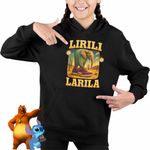 Fashion, accesorii si bijuterii - Copii - Imbracaminte copii - Pulovere si hanorace copii - Hanorac Copii Fete Lirili Larila Brainrot, negru, marime XS Copii - Infinity.ro
