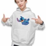 Fashion, accesorii si bijuterii - Copii - Imbracaminte copii - Pulovere si hanorace copii - Hanorac Copii Baieti Stitch Laught Vesel, alb, marime S Copii - Infinity.ro