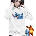 Fashion, accesorii si bijuterii - Copii - Imbracaminte copii - Pulovere si hanorace copii - Hanorac Copii Baieti Stitch Laught Vesel, alb, marime S Copii - Infinity.ro