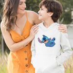 Fashion, accesorii si bijuterii - Copii - Imbracaminte copii - Pulovere si hanorace copii - Hanorac Copii Baieti Stitch Laught Vesel, alb, marime S Copii - Infinity.ro