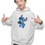 Fashion, accesorii si bijuterii - Copii - Imbracaminte copii - Pulovere si hanorace copii - Hanorac Copii Baieti Stitch Fotograf, alb, marime XS Copii - Infinity.ro