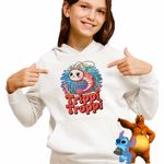 Fashion, accesorii si bijuterii - Copii - Imbracaminte copii - Pulovere si hanorace copii - Hanorac Copii Fete Meme Trippi Troppi Brainrot, alb, marime XL Copii - Infinity.ro