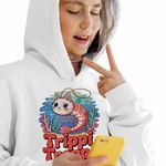 Fashion, accesorii si bijuterii - Copii - Imbracaminte copii - Pulovere si hanorace copii - Hanorac Copii Fete Meme Trippi Troppi Brainrot, alb, marime XL Copii - Infinity.ro