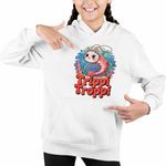 Fashion, accesorii si bijuterii - Copii - Imbracaminte copii - Pulovere si hanorace copii - Hanorac Copii Fete Meme Trippi Troppi Brainrot, alb, marime XL Copii - Infinity.ro