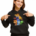 Fashion, accesorii si bijuterii - Copii - Imbracaminte copii - Pulovere si hanorace copii - Hanorac Copii Fete Robogobo Kion Garda Felina, negru, marime M Copii - Infinity.ro