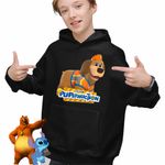 Fashion, accesorii si bijuterii - Copii - Imbracaminte copii - Pulovere si hanorace copii - Hanorac Copii Baieti Pupstruction Tank Catelusi Constructori Desene, negru, marime S Copii - Infinity.ro