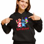 Fashion, accesorii si bijuterii - Copii - Imbracaminte copii - Pulovere si hanorace copii - Hanorac Copii Fete Lilo and Stitch Ice Cream, negru, marime S Copii - Infinity.ro