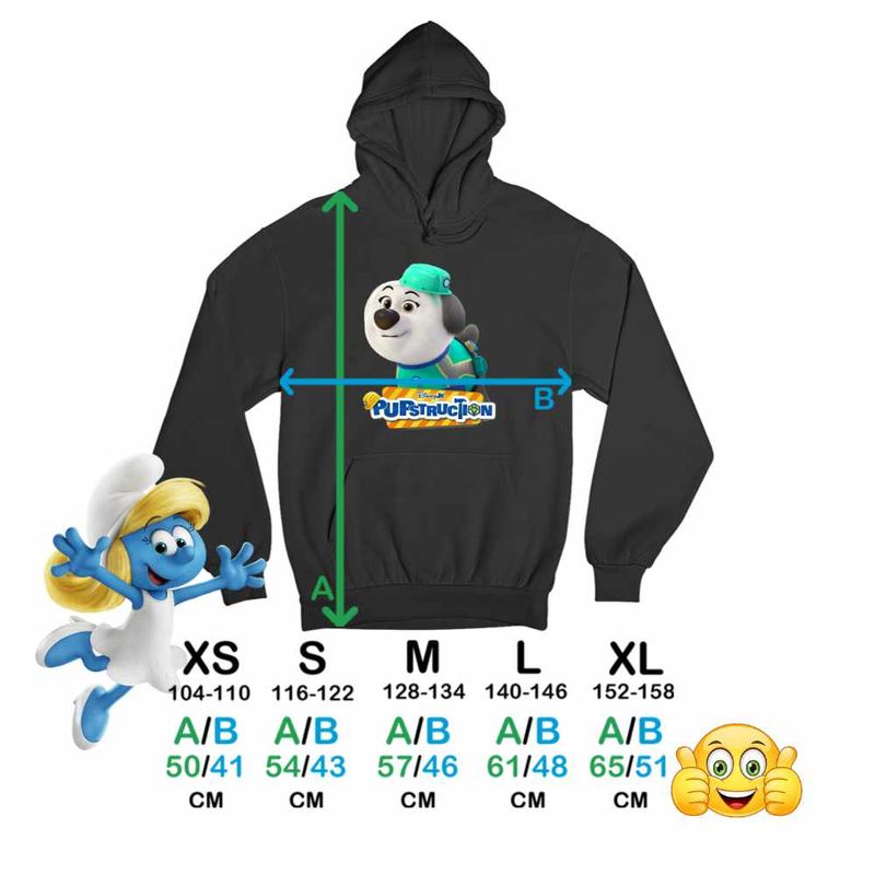 Fashion, accesorii si bijuterii - Copii - Imbracaminte copii - Pulovere si hanorace copii - Hanorac Copii Baieti Pupstruction Luna Catelusi Constructori Meseriasi, negru, marime L Copii - Infinity.ro