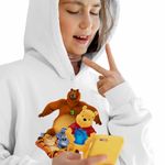 Fashion, accesorii si bijuterii - Copii - Imbracaminte copii - Pulovere si hanorace copii - Hanorac Copii Fete Grizzy Lemingii Winnie the Pooh, alb, marime M Copii - Infinity.ro