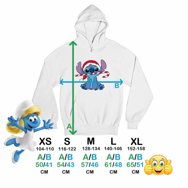 Fashion, accesorii si bijuterii - Copii - Imbracaminte copii - Pulovere si hanorace copii - Hanorac Copii Baieti Stitch Mos Craciun, alb, marime XL Copii - Infinity.ro