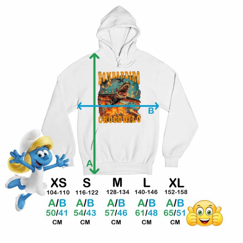 Fashion, accesorii si bijuterii - Copii - Imbracaminte copii - Pulovere si hanorace copii - Hanorac Copii Baieti Bombadiro Crocodilo Airplane Brainrot Meme, alb, marime XL Copii - Infinity.ro