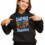 Fashion, accesorii si bijuterii - Copii - Imbracaminte copii - Pulovere si hanorace copii - Hanorac Copii Fete Italian Retro Meme Shark Brainrot Italia, negru, marime M Copii - Infinity.ro