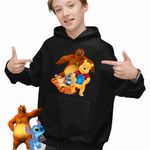 Fashion, accesorii si bijuterii - Copii - Imbracaminte copii - Pulovere si hanorace copii - Hanorac Copii Baieti Grizzy Lemingii Winnie the Pooh, negru, marime S Copii - Infinity.ro