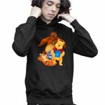 Fashion, accesorii si bijuterii - Copii - Imbracaminte copii - Pulovere si hanorace copii - Hanorac Copii Baieti Grizzy Lemingii Winnie the Pooh, negru, marime S Copii - Infinity.ro