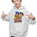 Fashion, accesorii si bijuterii - Copii - Imbracaminte copii - Pulovere si hanorace copii - Hanorac Copii Baieti Pupstruction Sonic Catelusi Constructori Mr Bean Super Pisicute Garda Felina Kion, alb, marime XS Copii - Infinity.ro