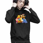 Fashion, accesorii si bijuterii - Copii - Imbracaminte copii - Pulovere si hanorace copii - Hanorac Copii Baieti Ursuletul Winnie the Pooh Familie Puh, negru, marime L Copii - Infinity.ro