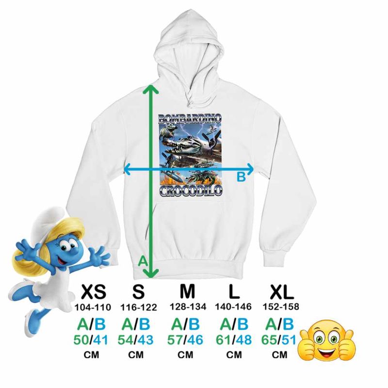 Fashion, accesorii si bijuterii - Copii - Imbracaminte copii - Pulovere si hanorace copii - Hanorac Copii Baieti Bombardino Crocodilo Nuclear Brainrot Meme, alb, marime XL Copii - Infinity.ro