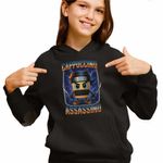 Fashion, accesorii si bijuterii - Copii - Imbracaminte copii - Pulovere si hanorace copii - Hanorac Copii Fete Cappuccino Assassino Ninja Brainrot, negru, marime XL Copii - Infinity.ro