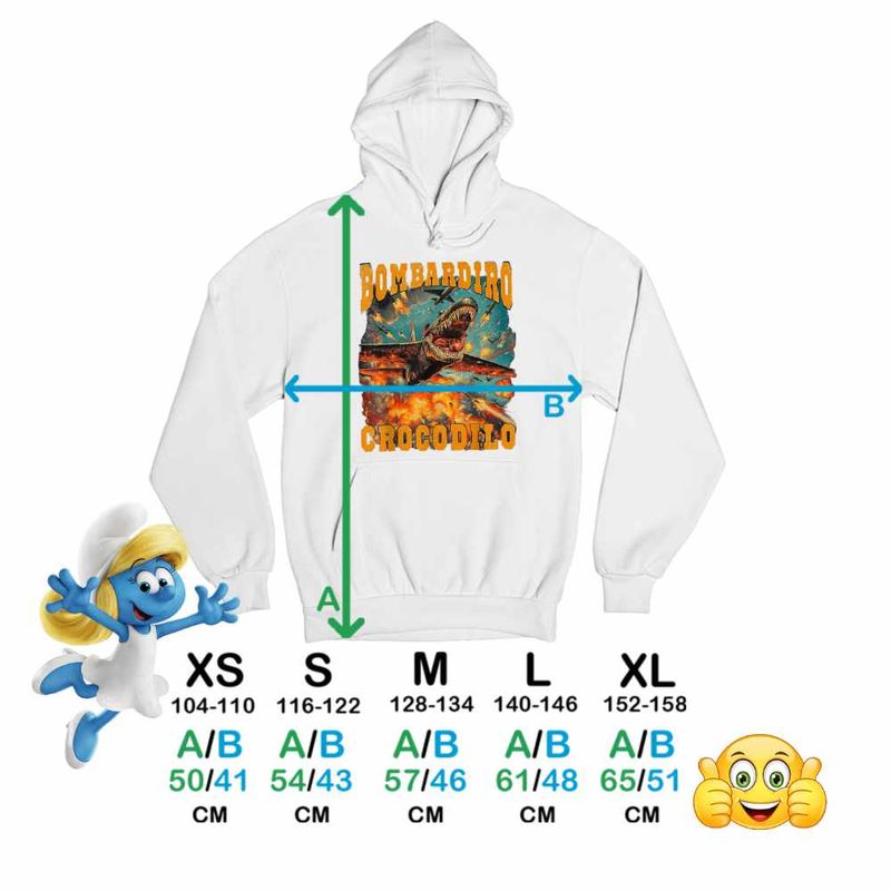 Fashion, accesorii si bijuterii - Copii - Imbracaminte copii - Pulovere si hanorace copii - Hanorac Copii Fete Bombadiro Crocodilo Airplane Brainrot Meme, alb, marime S Copii - Infinity.ro