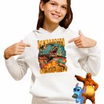 Fashion, accesorii si bijuterii - Copii - Imbracaminte copii - Pulovere si hanorace copii - Hanorac Copii Fete Bombadiro Crocodilo Airplane Brainrot Meme, alb, marime S Copii - Infinity.ro