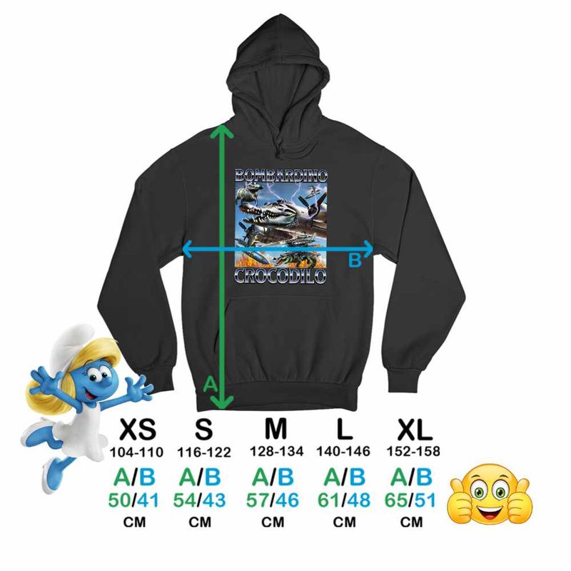 Fashion, accesorii si bijuterii - Copii - Imbracaminte copii - Pulovere si hanorace copii - Hanorac Copii Fete Bombardino Crocodilo Nuclear Brainrot Meme, negru, marime L Copii - Infinity.ro