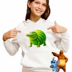 Fashion, accesorii si bijuterii - Copii - Imbracaminte copii - Pulovere si hanorace copii - Hanorac Copii Fete Glorbo Fruttodrillo Brainrot, alb, marime M Copii - Infinity.ro