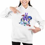 Fashion, accesorii si bijuterii - Copii - Imbracaminte copii - Pulovere si hanorace copii - Hanorac Copii Fete Robogobo Bluey Sonic Super Pisicute, alb, marime L Copii - Infinity.ro