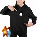 Fashion, accesorii si bijuterii - Copii - Imbracaminte copii - Pulovere si hanorace copii - Hanorac Copii Fete Squishmallows Pinguin Antartica, negru, marime S Copii - Infinity.ro