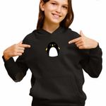 Fashion, accesorii si bijuterii - Copii - Imbracaminte copii - Pulovere si hanorace copii - Hanorac Copii Fete Squishmallows Pinguin Antartica, negru, marime S Copii - Infinity.ro