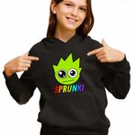 Fashion, accesorii si bijuterii - Copii - Imbracaminte copii - Pulovere si hanorace copii - Hanorac Copii Fete Sprunki Lime Song Music Game, negru, marime XL Copii - Infinity.ro
