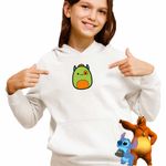 Fashion, accesorii si bijuterii - Copii - Imbracaminte copii - Pulovere si hanorace copii - Hanorac Copii Fete Squishmallows Orc Warcraft, alb, marime M Copii - Infinity.ro