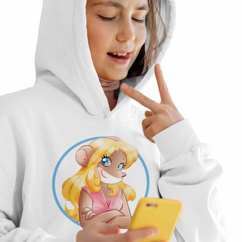 Fashion, accesorii si bijuterii - Copii - Imbracaminte copii - Pulovere si hanorace copii - Hanorac Copii Fete Colette Geronimo Stilton, alb, marime M Copii - Infinity.ro