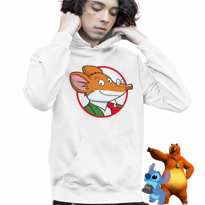 Fashion, accesorii si bijuterii - Copii - Imbracaminte copii - Pulovere si hanorace copii - Hanorac Copii Baieti Soricelul Geronimo Stilton, alb, marime XL Copii - Infinity.ro