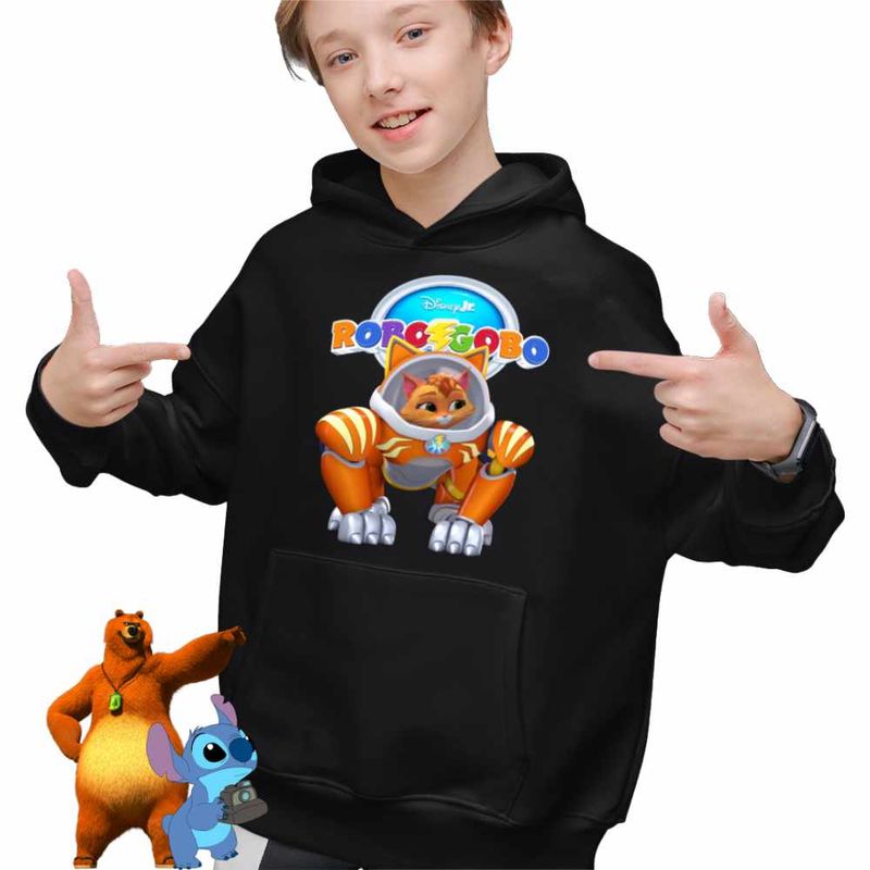 Fashion, accesorii si bijuterii - Copii - Imbracaminte copii - Pulovere si hanorace copii - Hanorac Copii Baieti Robogobo Allie Robosuit, negru, marime L Copii - Infinity.ro