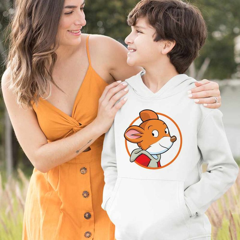 Fashion, accesorii si bijuterii - Copii - Imbracaminte copii - Pulovere si hanorace copii - Hanorac Copii Baieti Benjamin Geronimo Stilton, alb, marime M Copii - Infinity.ro