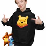 Fashion, accesorii si bijuterii - Copii - Imbracaminte copii - Pulovere si hanorace copii - Hanorac Copii Baieti Winnie the Puh Pooh Cartoon, negru, marime M Copii - Infinity.ro