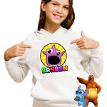 Fashion, accesorii si bijuterii - Copii - Imbracaminte copii - Pulovere si hanorace copii - Hanorac Copii Fete Banban Pink Stewie Gradinita, alb, marime L Copii - Infinity.ro