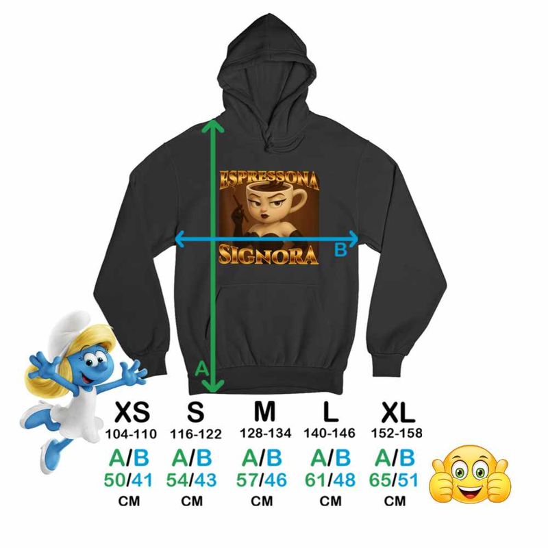 Fashion, accesorii si bijuterii - Copii - Imbracaminte copii - Pulovere si hanorace copii - Hanorac Copii Fete Espressona Signora Brainrot Brain Rot, negru, marime L Copii - Infinity.ro