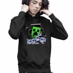 Fashion, accesorii si bijuterii - Copii - Imbracaminte copii - Pulovere si hanorace copii - Hanorac Copii Baieti Lemmings Minecraft Lemingi Creeper, negru, marime S Copii - Infinity.ro