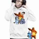 Fashion, accesorii si bijuterii - Copii - Imbracaminte copii - Pulovere si hanorace copii - Hanorac Copii Baieti Grizzy Lemingi Bluey Mr Bean, alb, marime S Copii - Infinity.ro