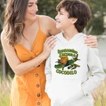 Fashion, accesorii si bijuterii - Copii - Imbracaminte copii - Pulovere si hanorace copii - Hanorac Copii Baieti Cocodilo Donald Trump Brainrot Brain Rot, alb, marime XL Copii - Infinity.ro