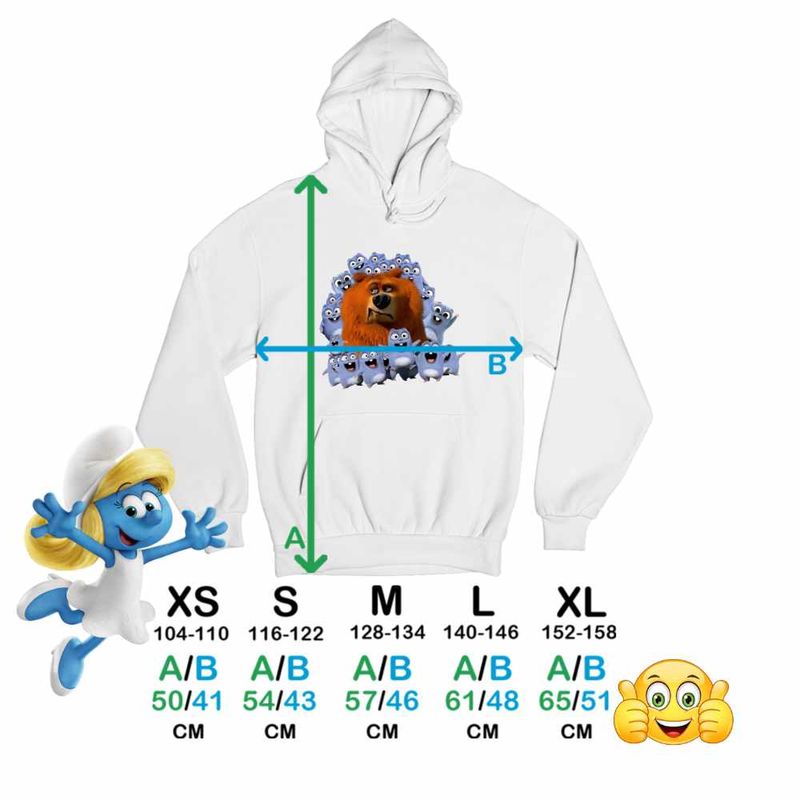 Fashion, accesorii si bijuterii - Copii - Imbracaminte copii - Pulovere si hanorace copii - Hanorac Copii Baieti Ursul Grizzy cu lemingi, alb, marime XL Copii - Infinity.ro