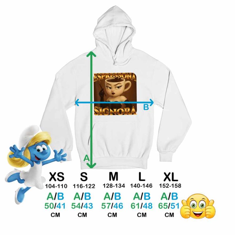 Fashion, accesorii si bijuterii - Copii - Imbracaminte copii - Pulovere si hanorace copii - Hanorac Copii Baieti Espressona Signora Brainrot Brain Rot, alb, marime XL Copii - Infinity.ro
