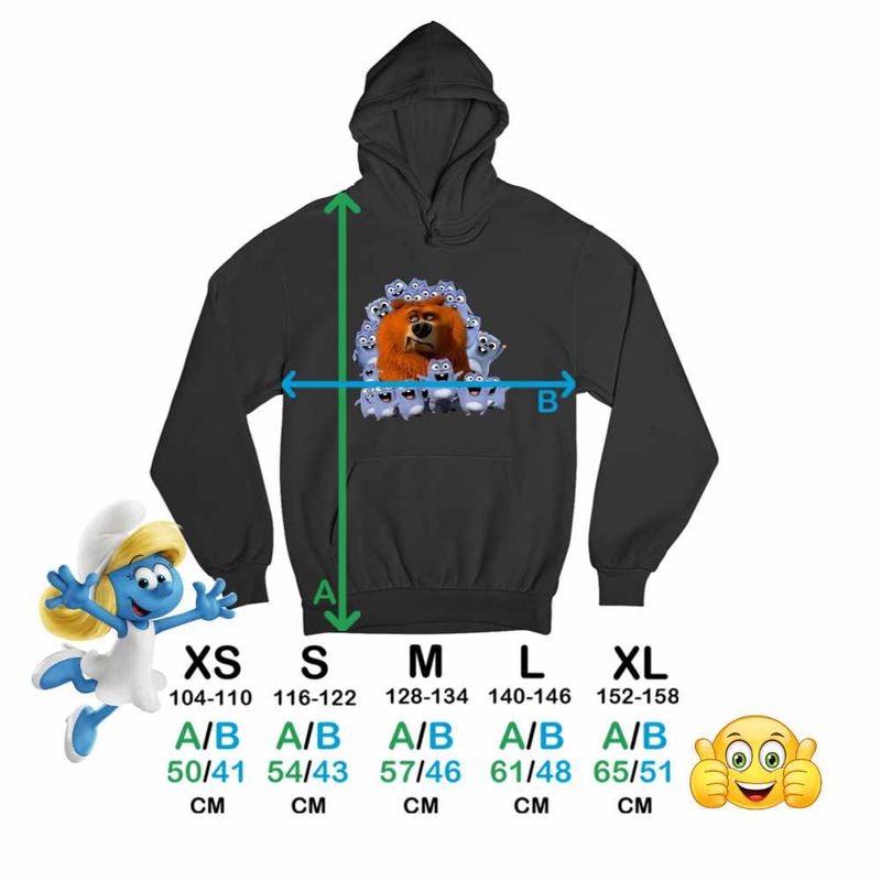 Fashion, accesorii si bijuterii - Copii - Imbracaminte copii - Pulovere si hanorace copii - Hanorac Copii Fete Ursul Grizzy cu lemingi, negru, marime L Copii - Infinity.ro