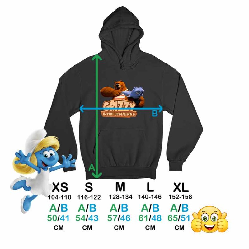 Fashion, accesorii si bijuterii - Copii - Imbracaminte copii - Pulovere si hanorace copii - Hanorac Copii Baieti Grizzy Lemingi Prastie Lemings, negru, marime S Copii - Infinity.ro