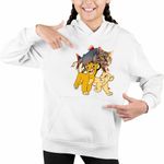 Fashion, accesorii si bijuterii - Copii - Imbracaminte copii - Pulovere si hanorace copii - Hanorac Copii Fete Trulimero Trulichina Pisica Peste Regele Leu Simba, alb, marime S Copii - Infinity.ro