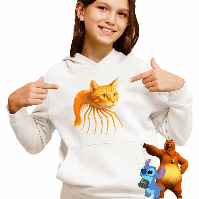 Fashion, accesorii si bijuterii - Copii - Imbracaminte copii - Pulovere si hanorace copii - Hanorac Copii Fete Trippi Troppi Italian Meme Italian Meme Brainrot Brain Rot, alb, marime XL Copii - Infinity.ro